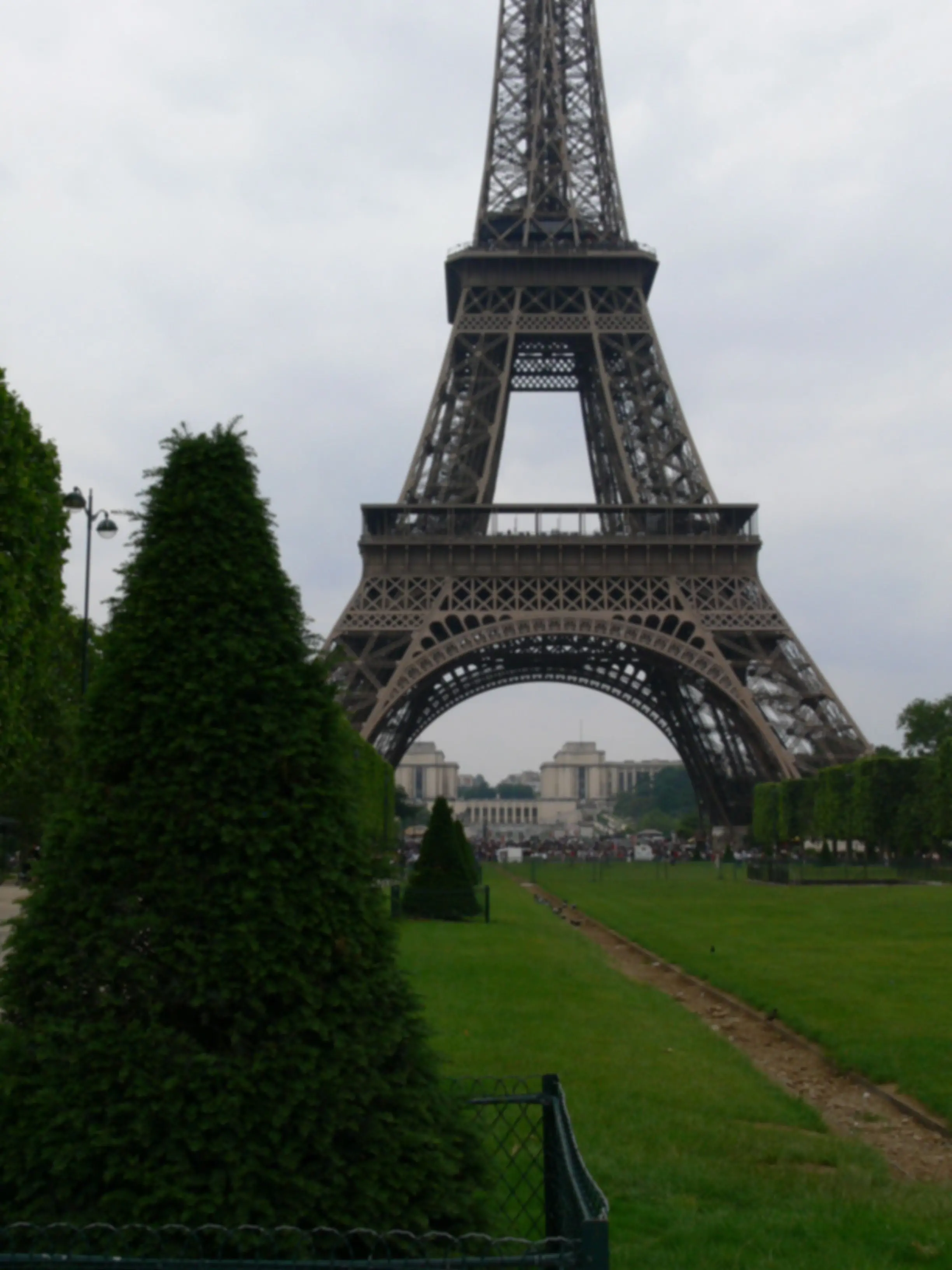 Blurred CCTV Camera Picture with Eiffel tower..
