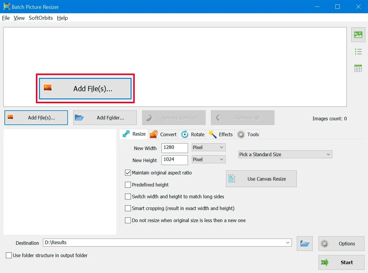 Choose the output folder..