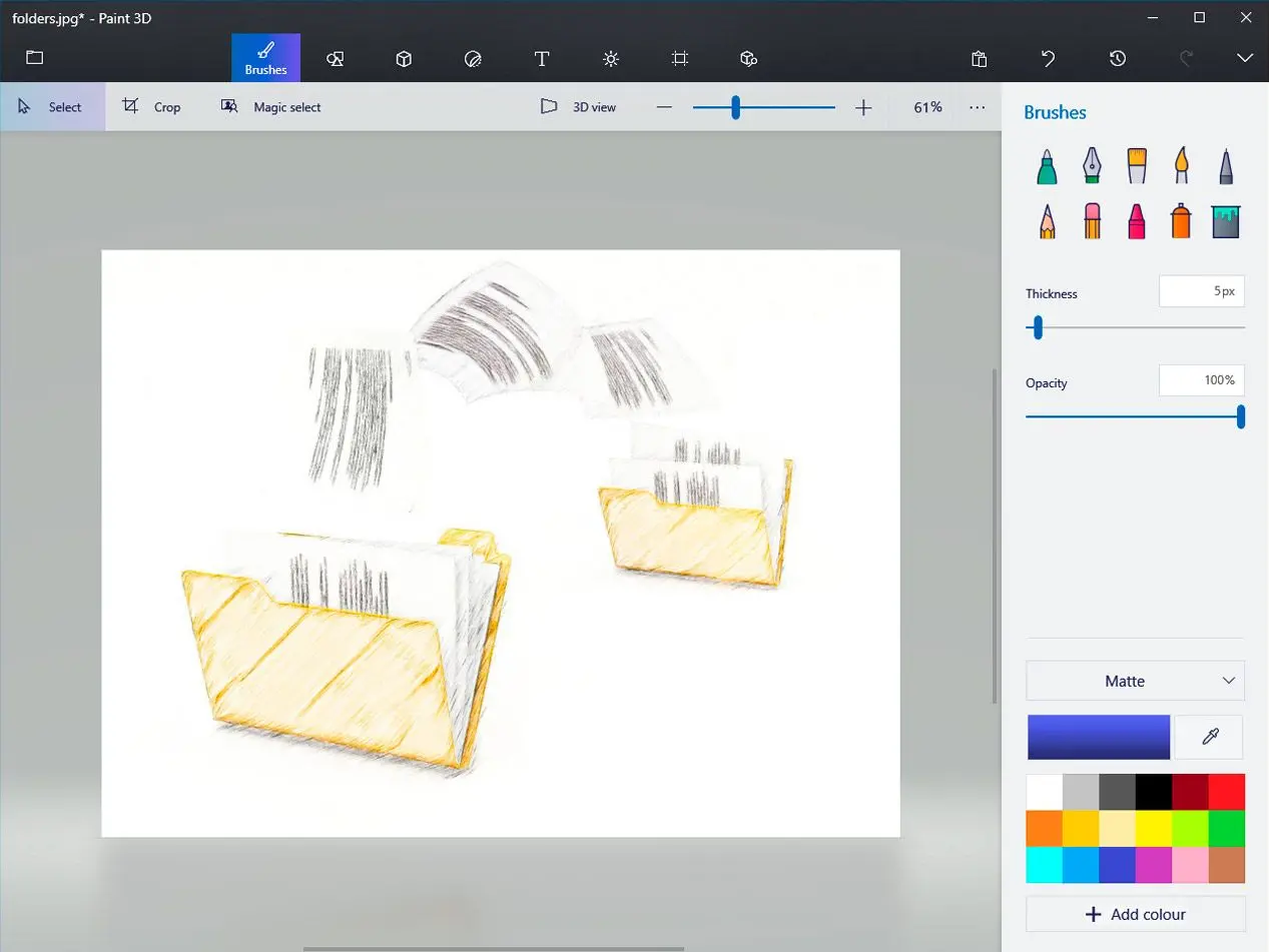 Removed watermark in Paint app..