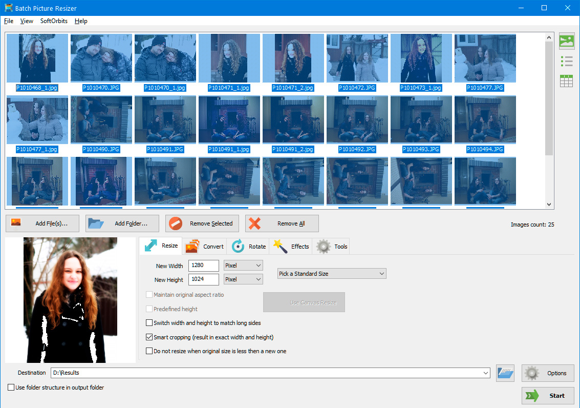 Batch resize multiple images in Windows.