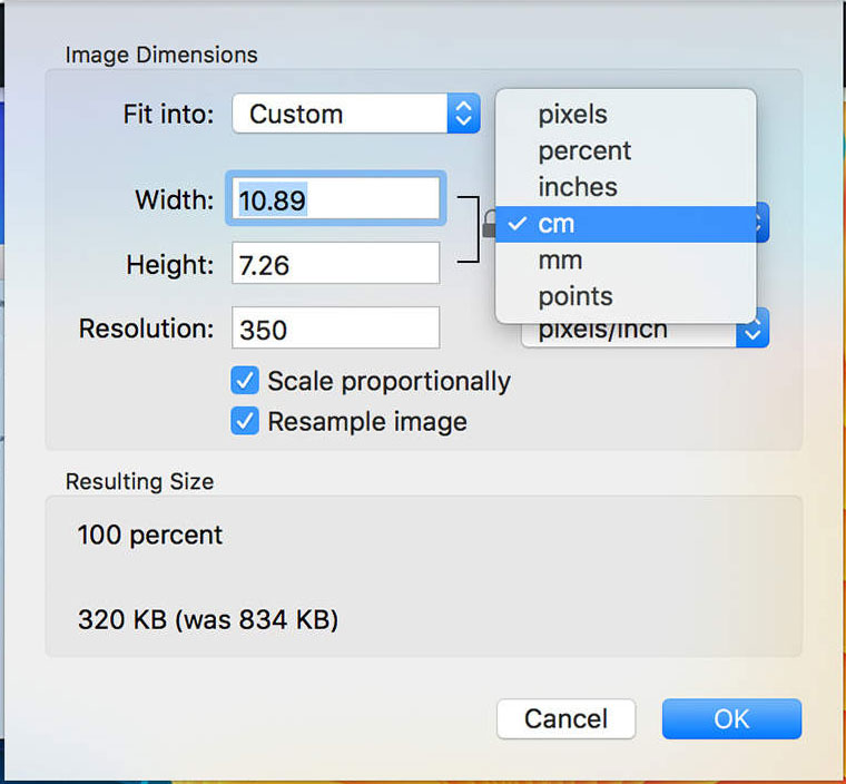 Resize multiple images on macOS.