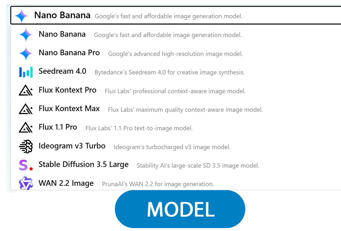 Select a Model.