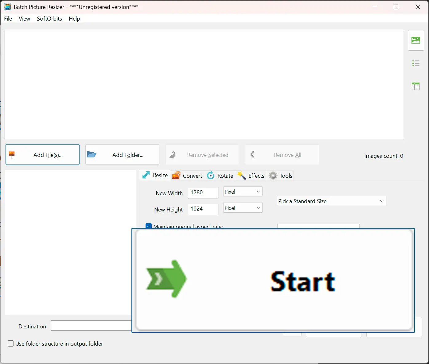 Press Start.