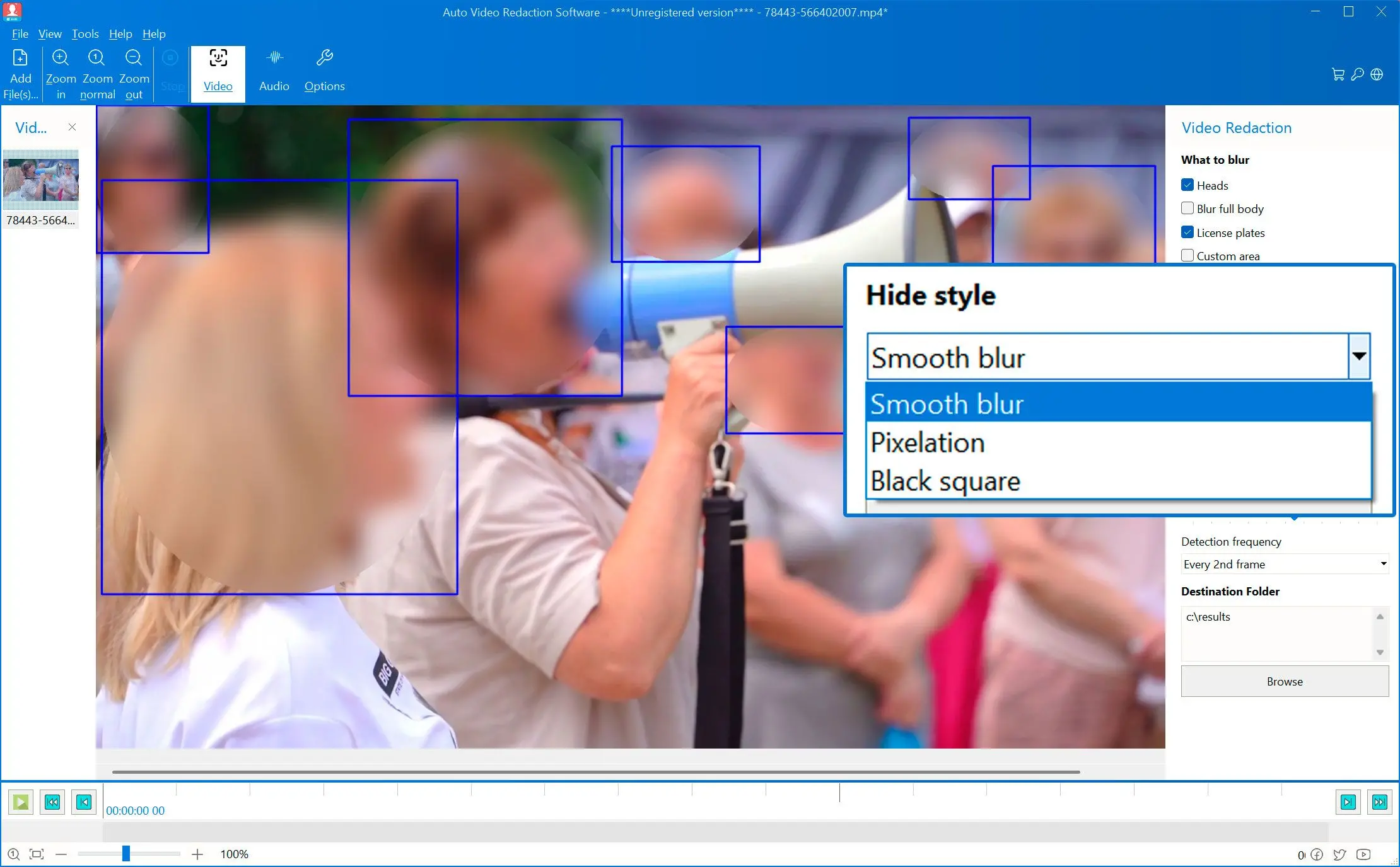 Choose a Blur Style.