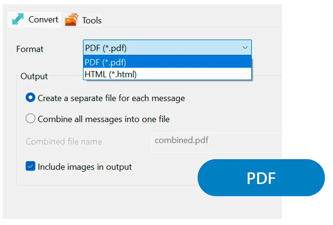 Choose PDF output.