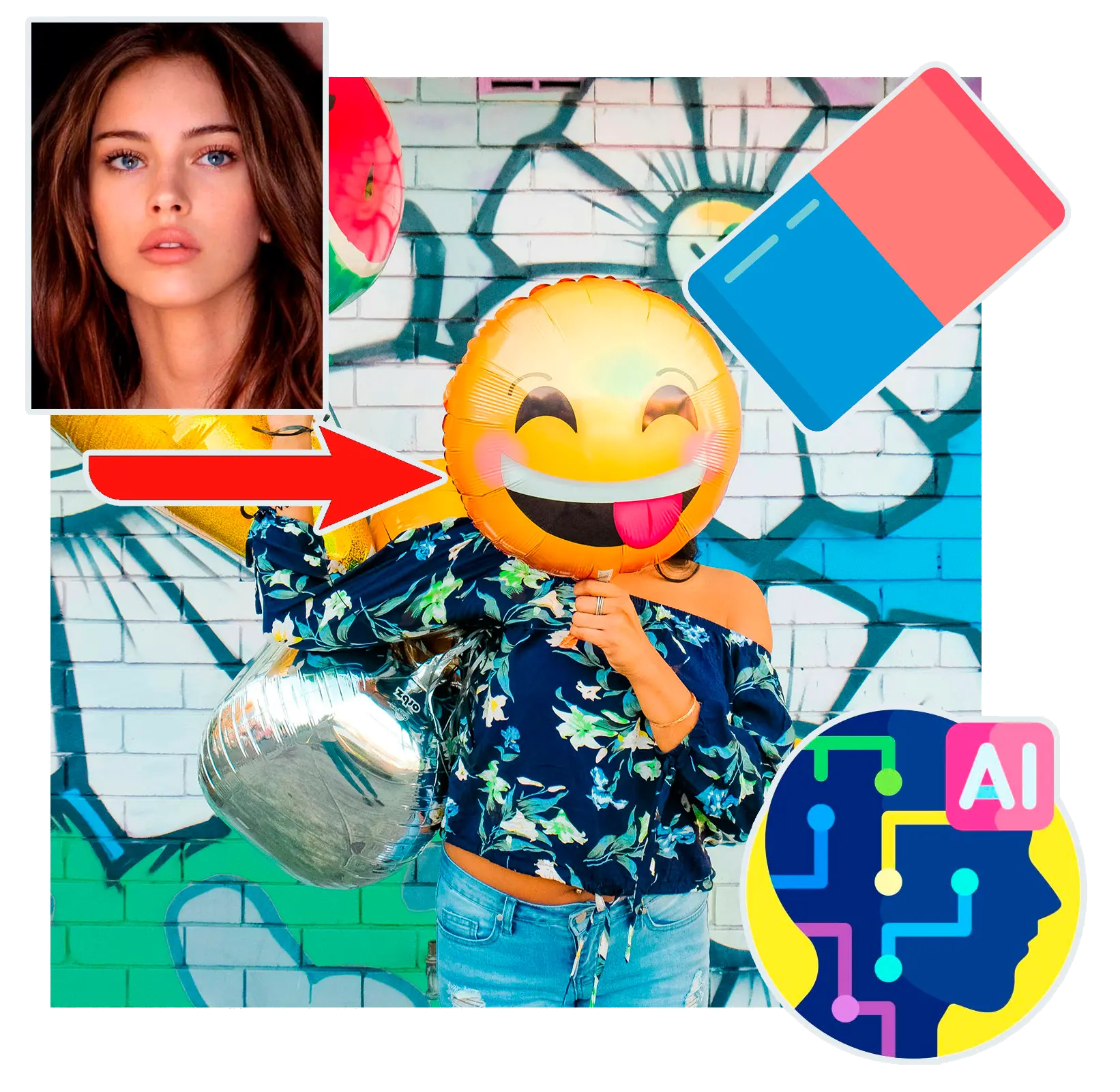 Girl Face Emoji Remover Online.