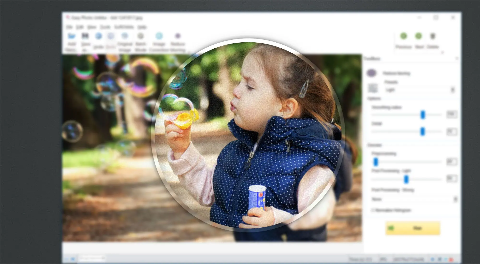 Remove blur using default preset.