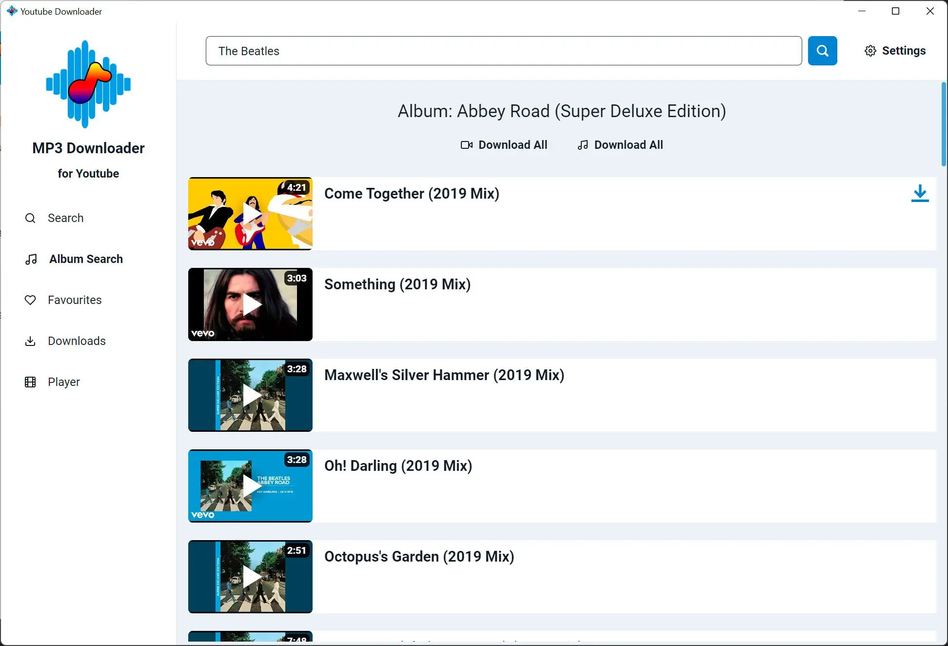 YouTube Album Downloader.